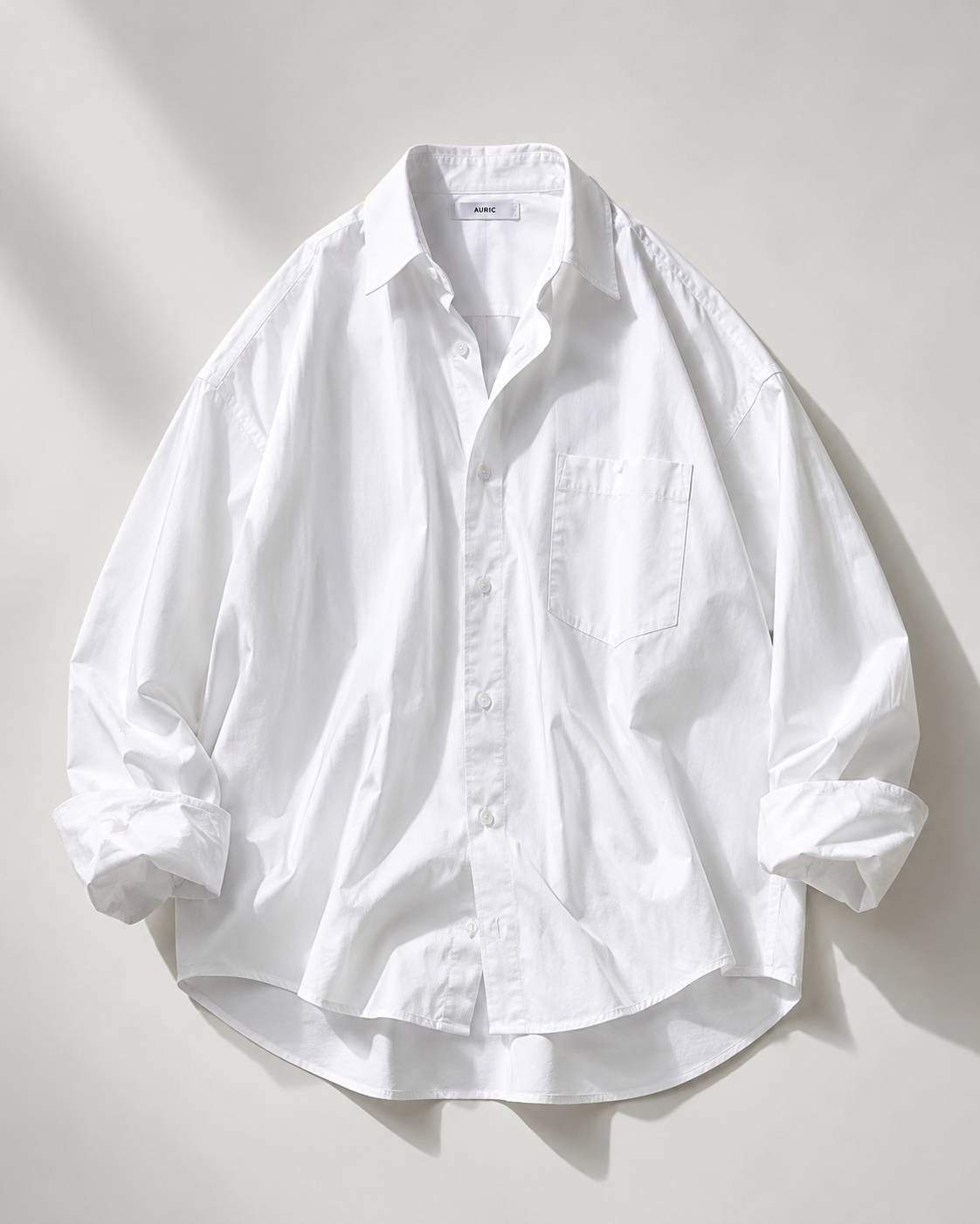 Men's Premium Oversized White Cotton Casual Shirt